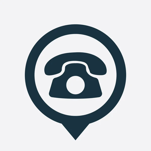 Telefon-Symbol-Karte-Pin — Stockvektor