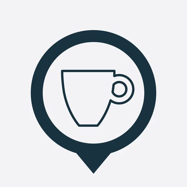 Coffee icon map pi — Stock Vector