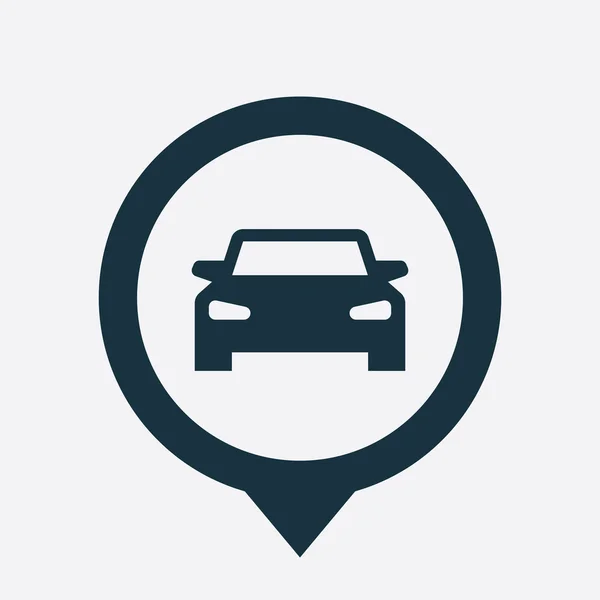 Icono de coche mapa pin — Vector de stock