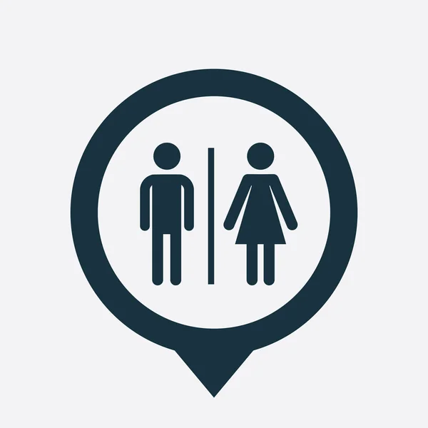 WC pictogram kaart pin — Stockvector