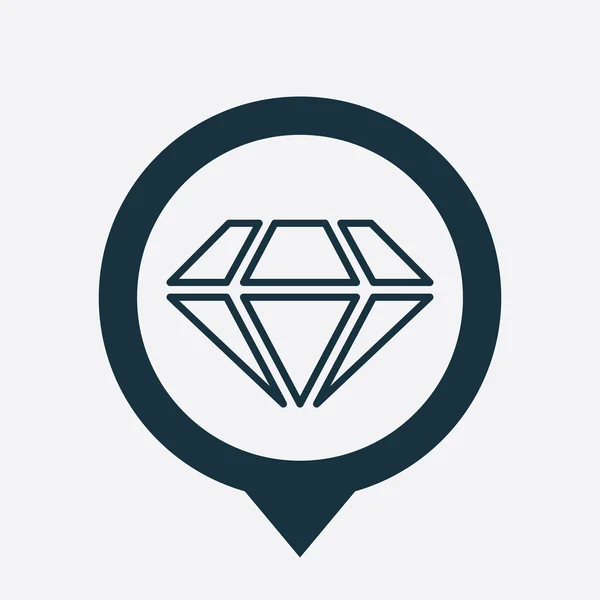 Diamond icon map pin — Stock Vector