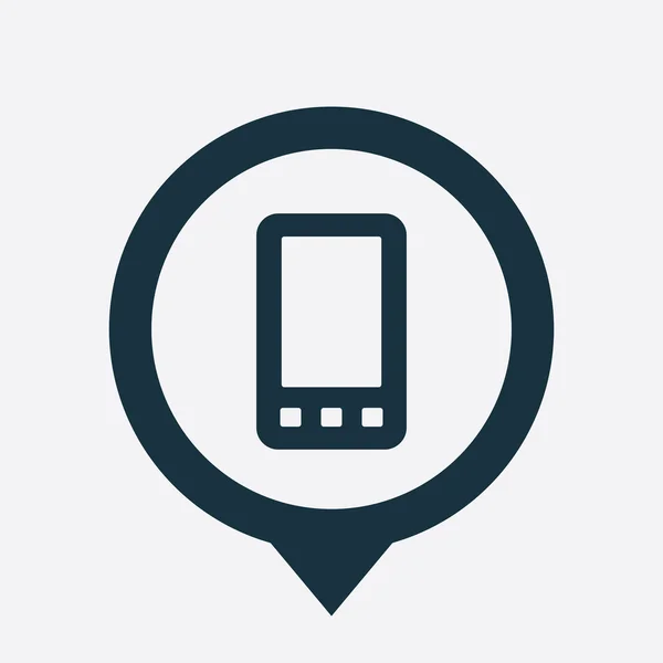 Icona del telefono cellulare mappa pin — Vettoriale Stock