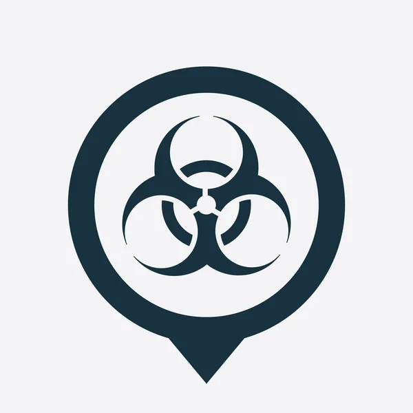 Bio gevaar pictogram kaart pin — Stockvector