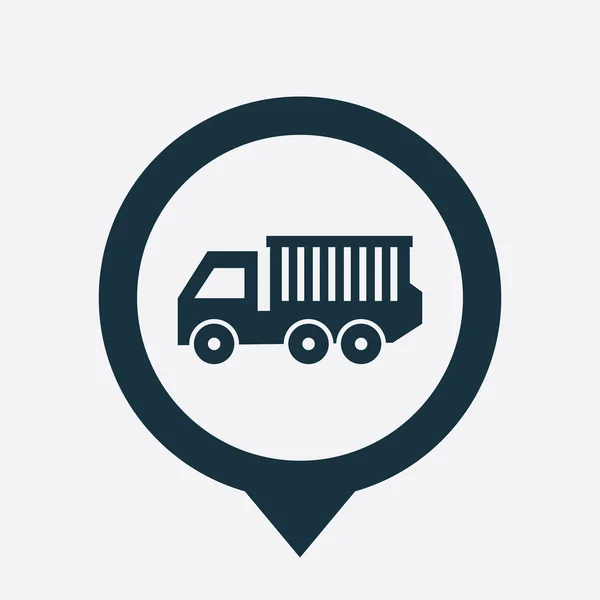 Vrachtwagen pictogram kaart pin — Stockvector