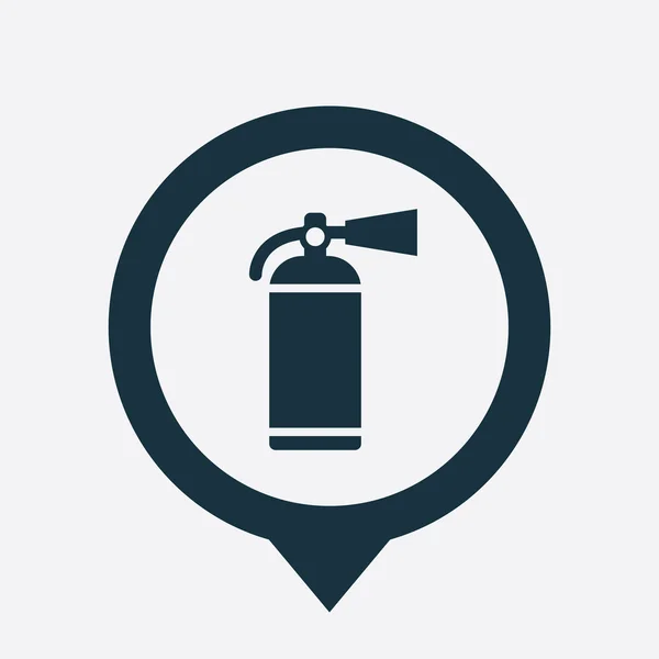 Extintor de incendios icono mapa pin — Archivo Imágenes Vectoriales