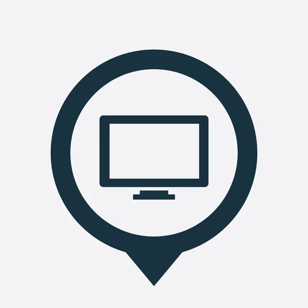 TV pictogram kaart pin — Stockvector