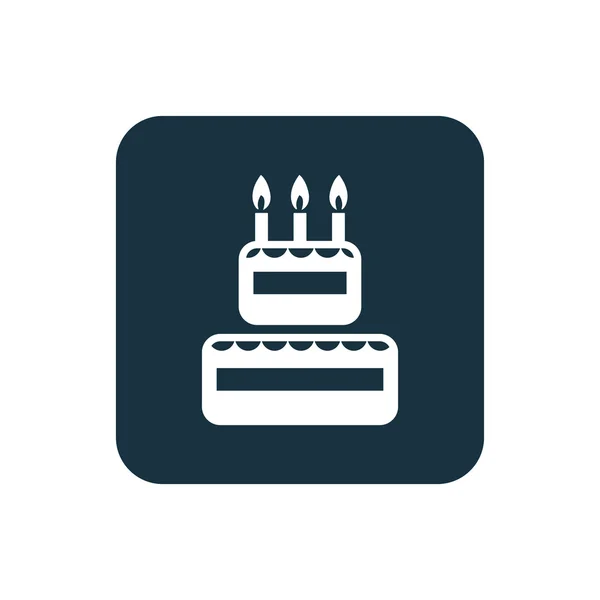 ケーキ アイコン角丸正方形ボタン — ストックベクタ