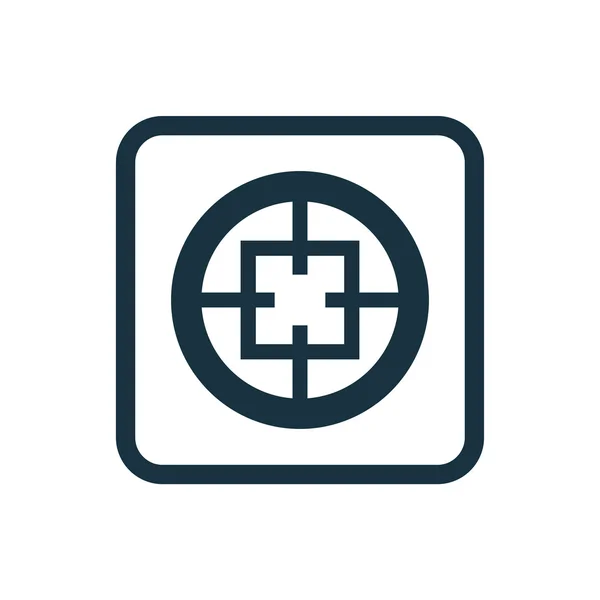 Ícone de visão óptica Botão de quadrados arredondados — Vetor de Stock