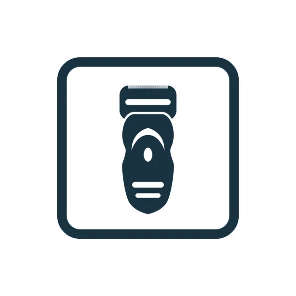 Icono de la máquina de afeitar eléctrica Cuadrados redondeados botón — Vector de stock