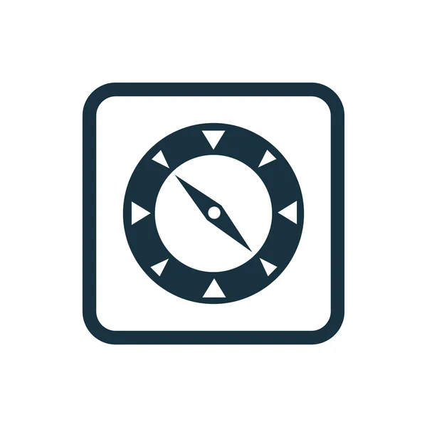 Ícone de bússola botão quadrados arredondados — Vetor de Stock