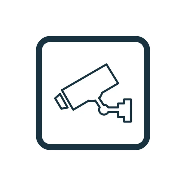 Security camera pictogram afgeronde pleinen-knop — Stockvector