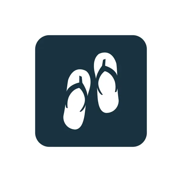 Slipper pictogram afgeronde pleinen knop — Stockvector