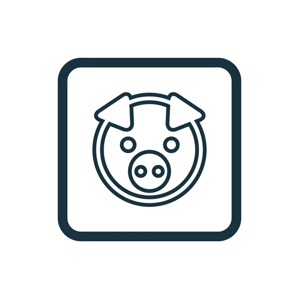 Значок свині Закруглена кнопка квадратів — стоковий вектор