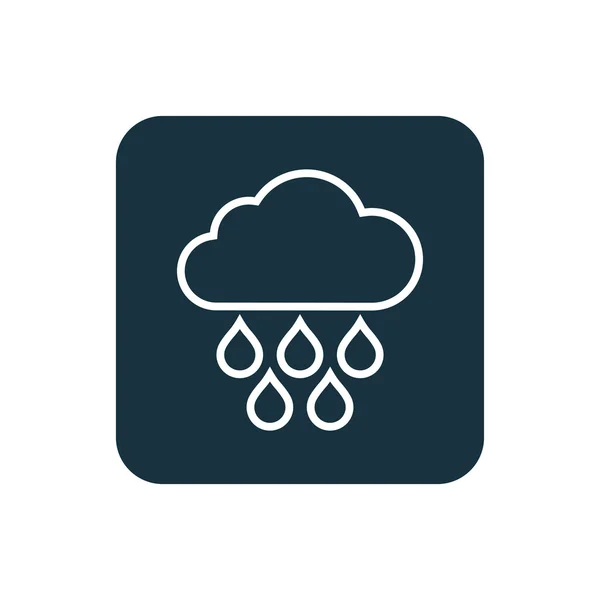 Ícone de chuva nuvem botão quadrados arredondados — Vetor de Stock