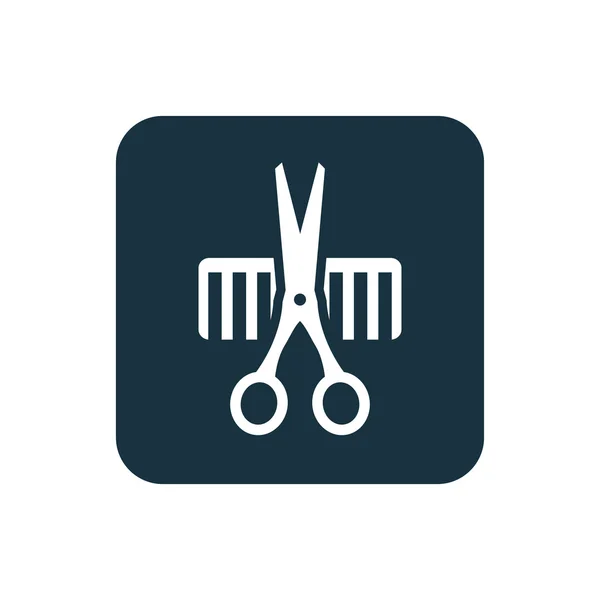 Friseur Symbol abgerundete Quadrate Taste — Stockvektor