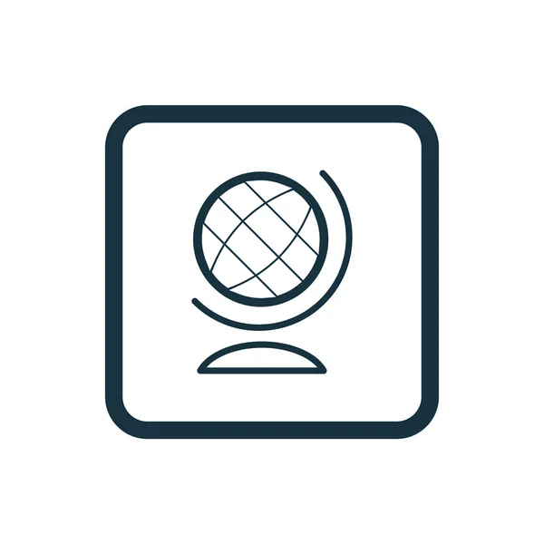 地球儀アイコン角丸正方形のボタン — ストックベクタ