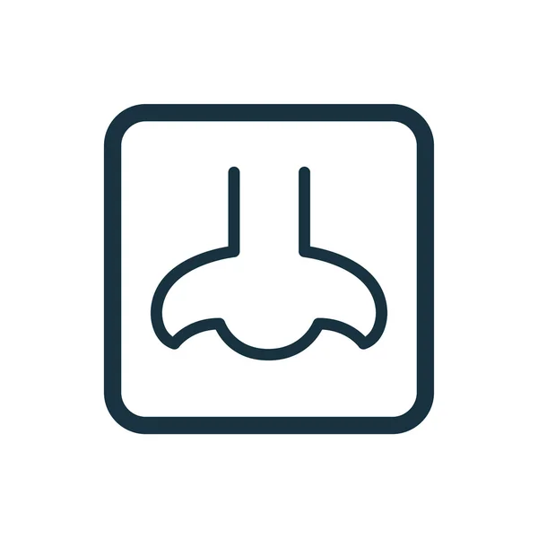 Icono de la nariz Cuadrados redondeados botón — Archivo Imágenes Vectoriales