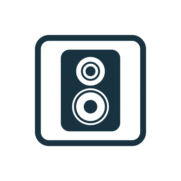 Ομιλητής εικονίδιο στρογγύλεμα πλατείες κουμπί — Διανυσματικό Αρχείο