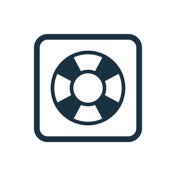 Lifebuoy icon Botão de quadrados arredondados — Vetor de Stock