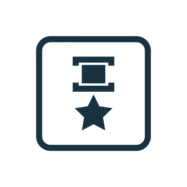 Ícone de medalha botão de quadrados arredondados —  Vetores de Stock