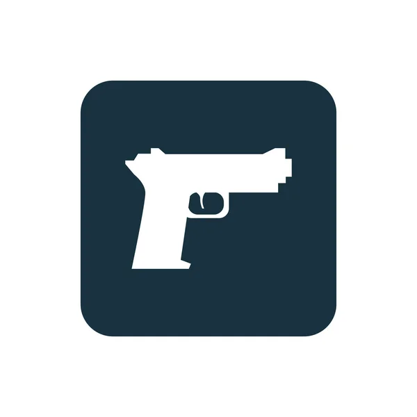 Gun icon Rounded squares button — Stock Vector