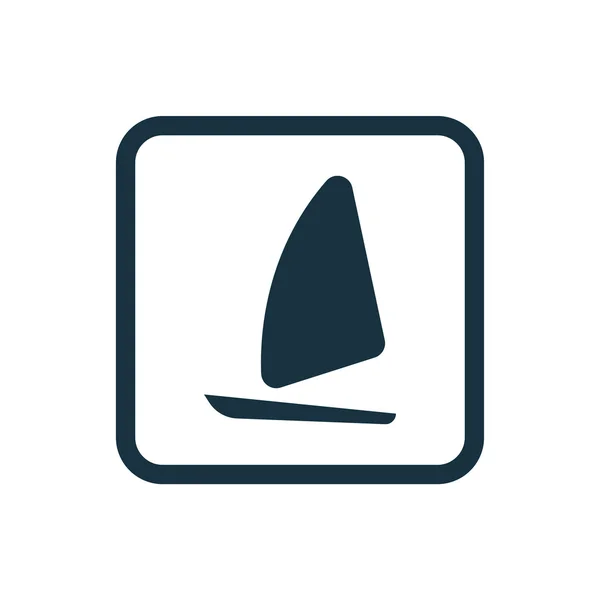 Żagiel łódź ikona zaokrąglone kwadraty przycisk — Wektor stockowy