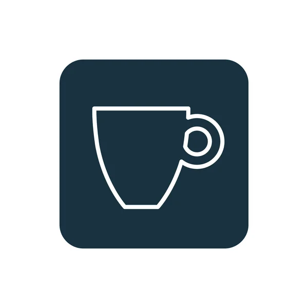 Значок кофе округлые квадраты кнопки — стоковый вектор