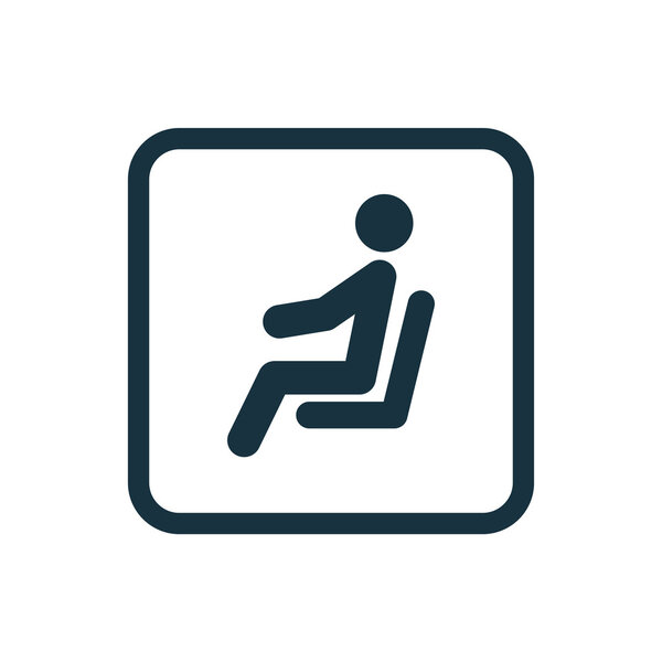 Seating man icon Rounded squares button
