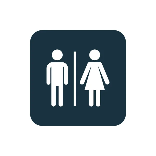Toaletten ikonen rundad torg knapp — Stock vektor