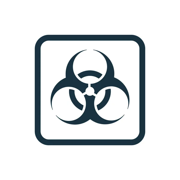 Bio gevaar pictogram afgeronde pleinen knop — Stockvector