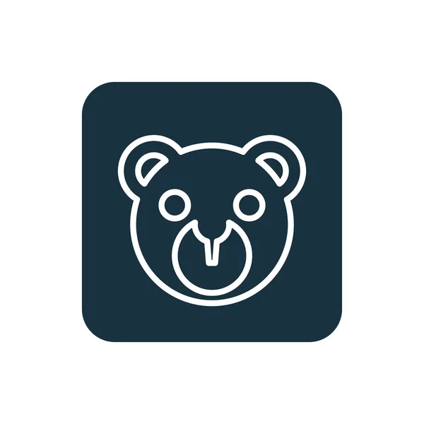 Medvěd hraček ikona zaoblené čtverečky zob — Stockový vektor