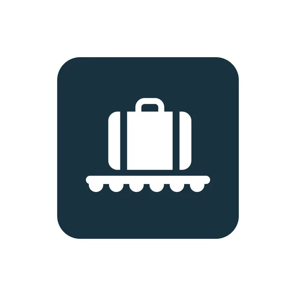 Αποσκευές στο κουμπί πλατείες στρογγύλεμα airporticon — Διανυσματικό Αρχείο