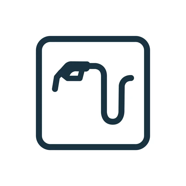 Ícone de serviço de gasolina Botão de quadrados arredondados —  Vetores de Stock