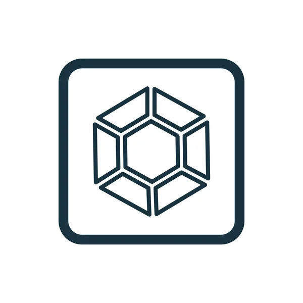 Ícone de diamante botão quadrados arredondados —  Vetores de Stock