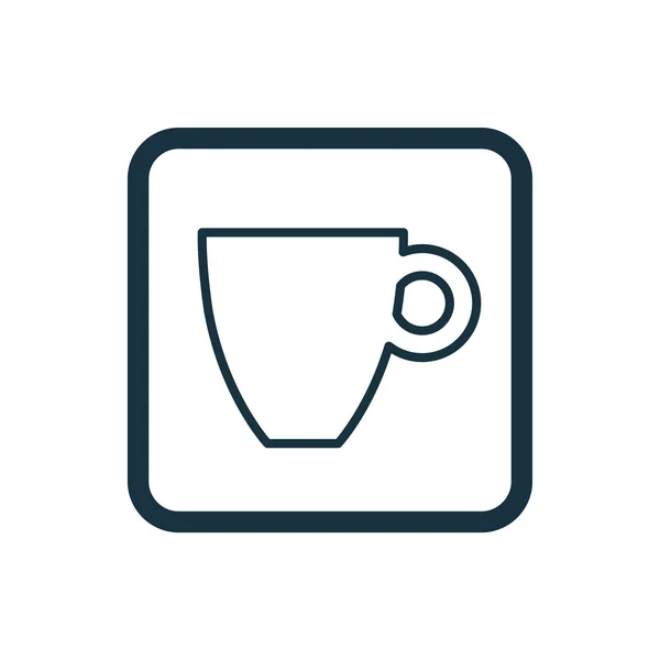 Kaffee-Ikone runde Quadrate Hintern — Stockvektor