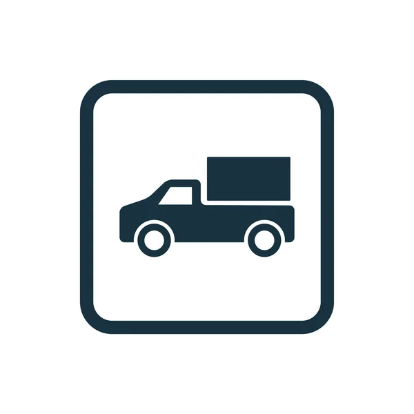 Vrachtwagen pictogram afgeronde pleinen knop — Stockvector