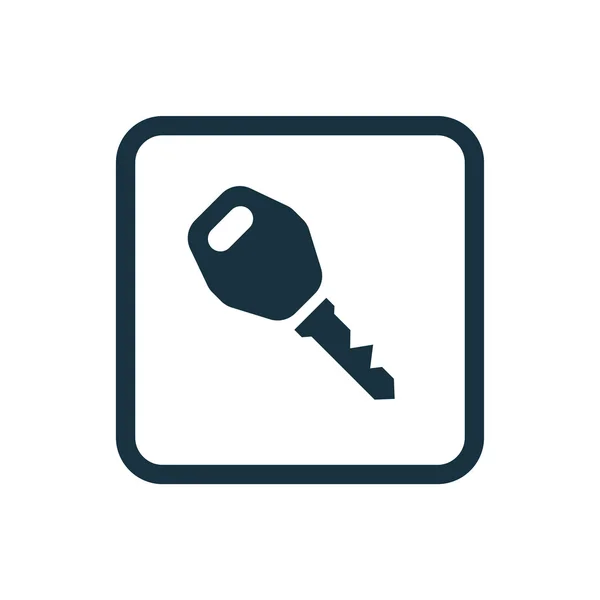 Samochód ikona klucz zaokrąglone kwadraty przycisk — Wektor stockowy