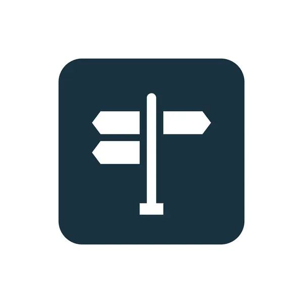 Ícone de signpost Botão de quadrados arredondados — Vetor de Stock