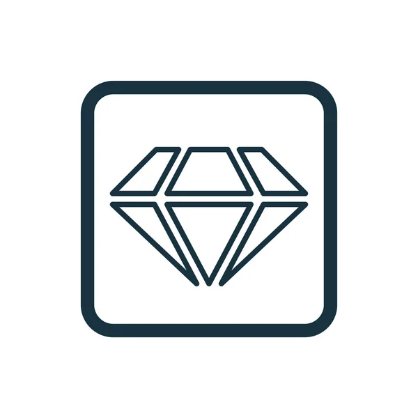 Icono de diamante Cuadrados redondeados botón — Vector de stock