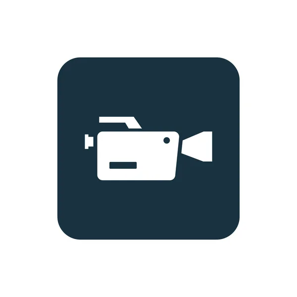 Videokamera-Symbol runde Quadrate-Taste — Stockvektor