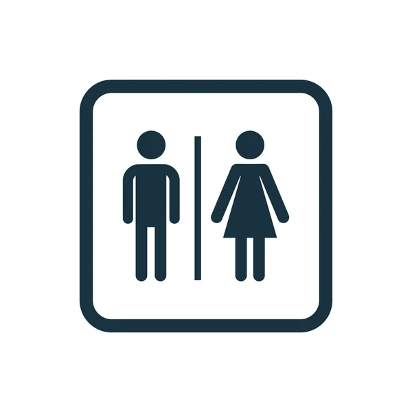 WC pictogram afgeronde pleinen knop — Stockvector