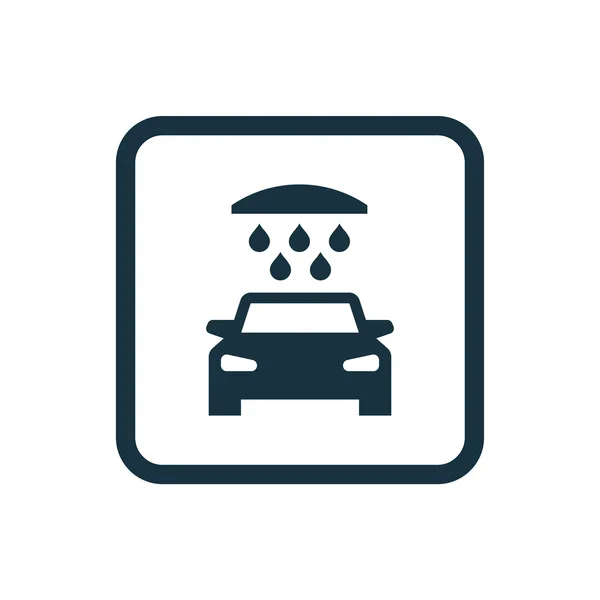 Autowassen pictogram afgeronde pleinen knop — Stockvector