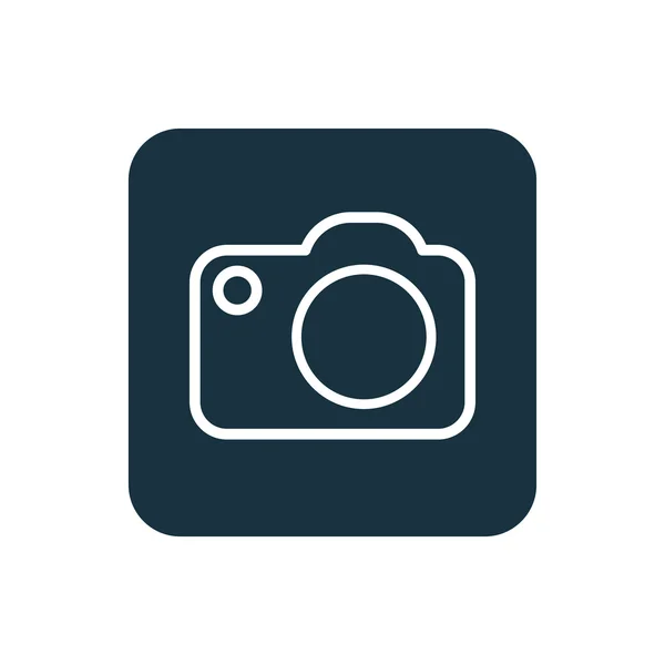 Icono de la cámara de fotos Cuadrados redondeados botón — Archivo Imágenes Vectoriales