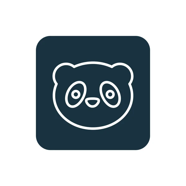 Panda ikona zaoblené čtverečky tlačítko — Stockový vektor