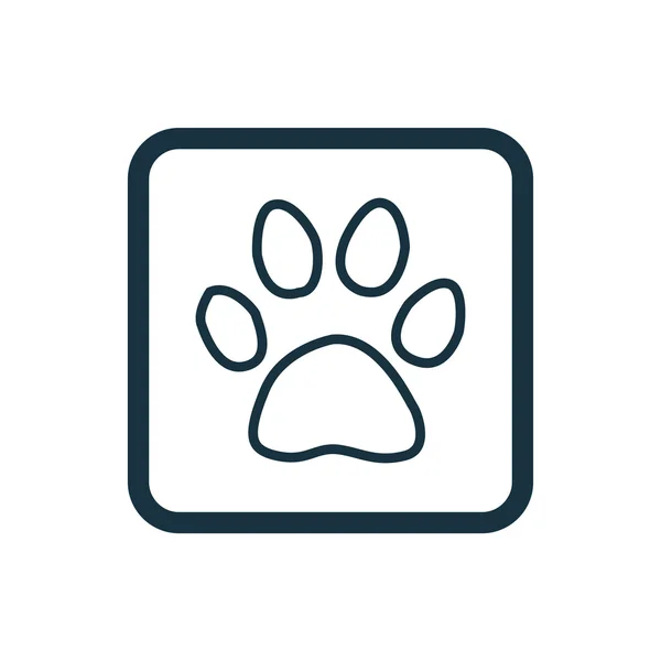Kočičí stopy ikona zaoblené čtverečky tlačítko — Stockový vektor