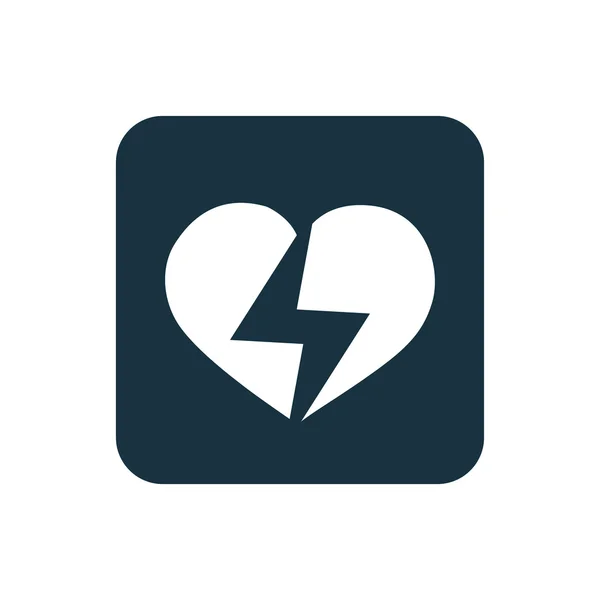 Heart lightning icon Rounded squares button — Stock Vector