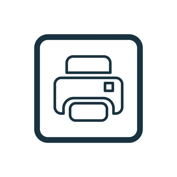 Tlačítko tiskárna ikona zaoblené čtverečky — Stockový vektor