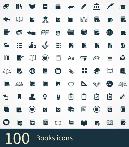 100 boeken pictogram — Stockvector