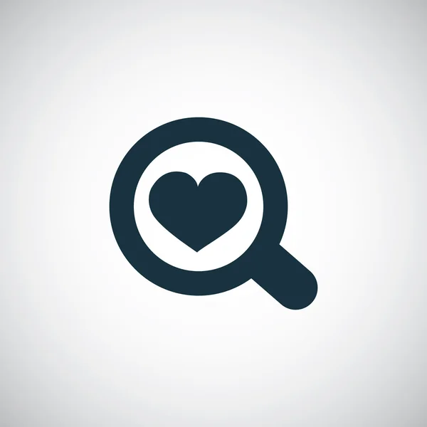 Heart search icon — Stock Vector