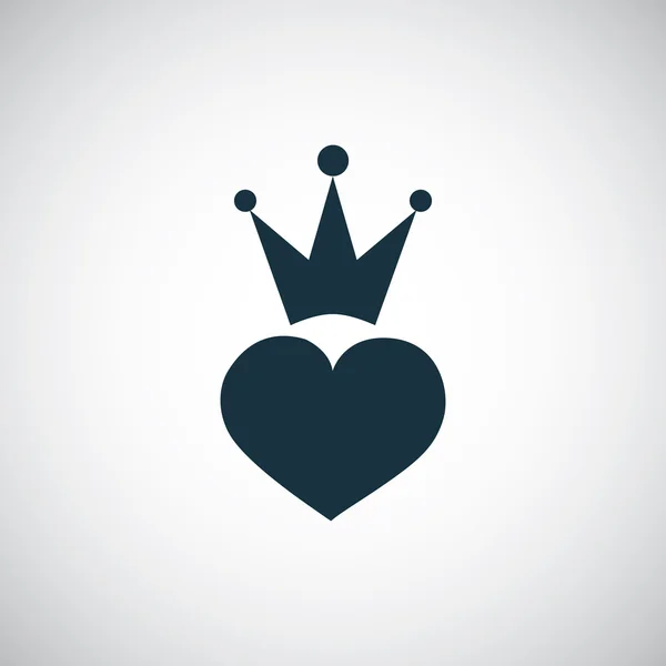 Heart crown icon — Stock Vector